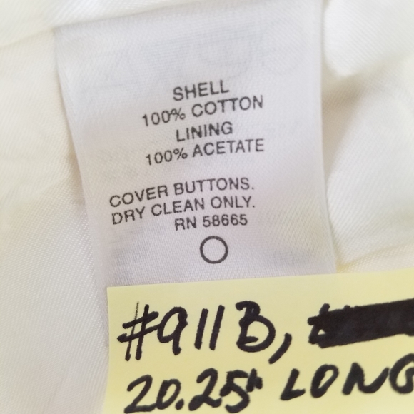 ✅#911B Classiques Entier White Fringe Jacket PS 3D Flower Buttons Gold/White - Picture 14 of 14